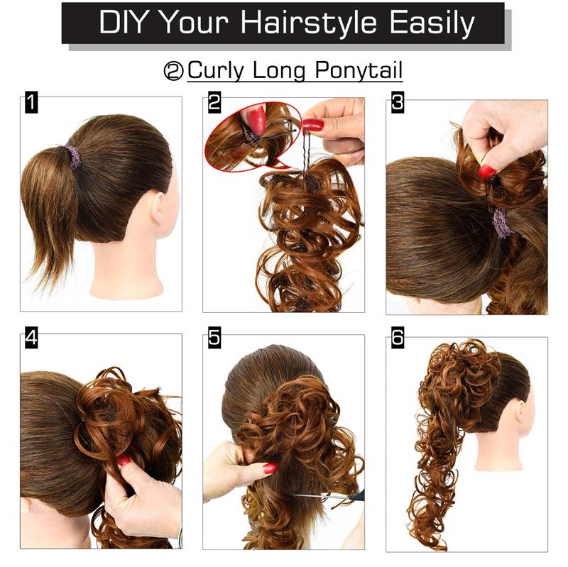Messy Curly Hair for bun #9H613 - Brown/Blond Mix - Hair Accessories | Fashiongirl