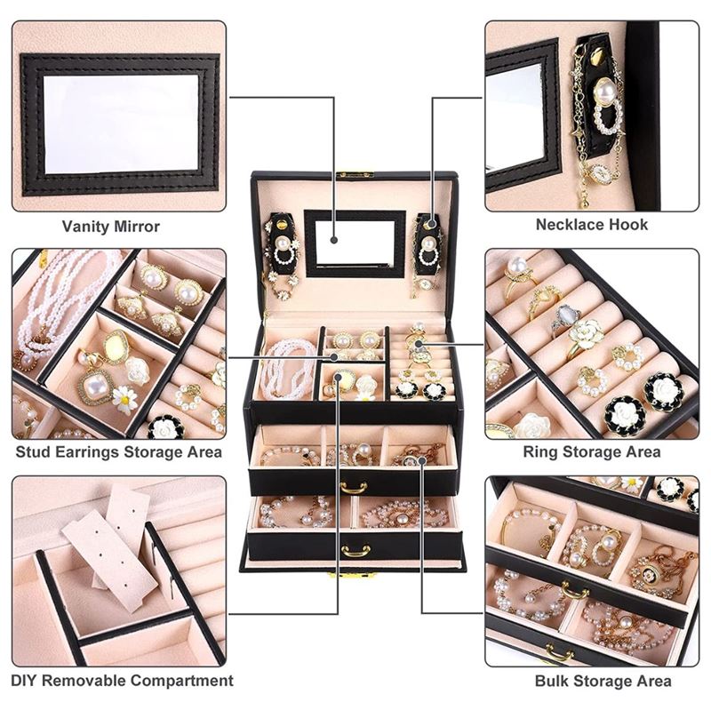 UNIQ Nellia Jewellery Box - Black - Jewelry Box